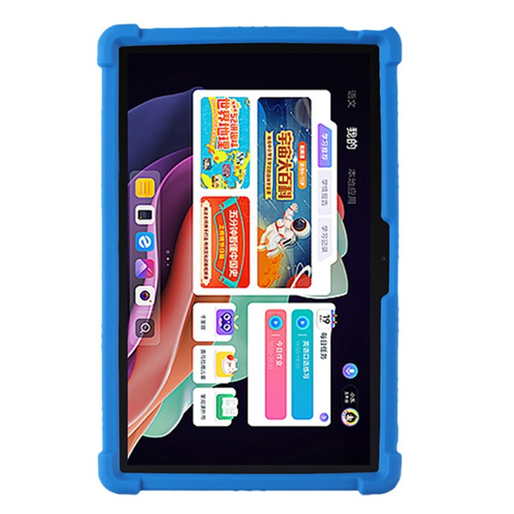 For Lenovo Tab P11 Gen 2 / Tab P11 2022 TB-350 Kickstand Tablet Case Soft Silicone Reinforced Four Corner Shockproof Cover - Dark Blue