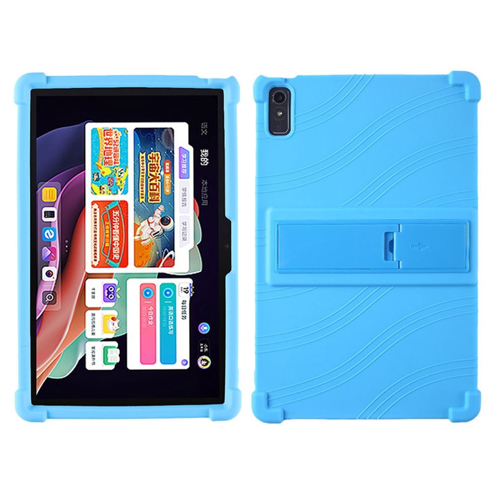 For Lenovo Tab P11 Gen 2 / Tab P11 2022 TB-350 Kickstand Tablet Case Soft Silicone Reinforced Four Corner Shockproof Cover - Sky Blue