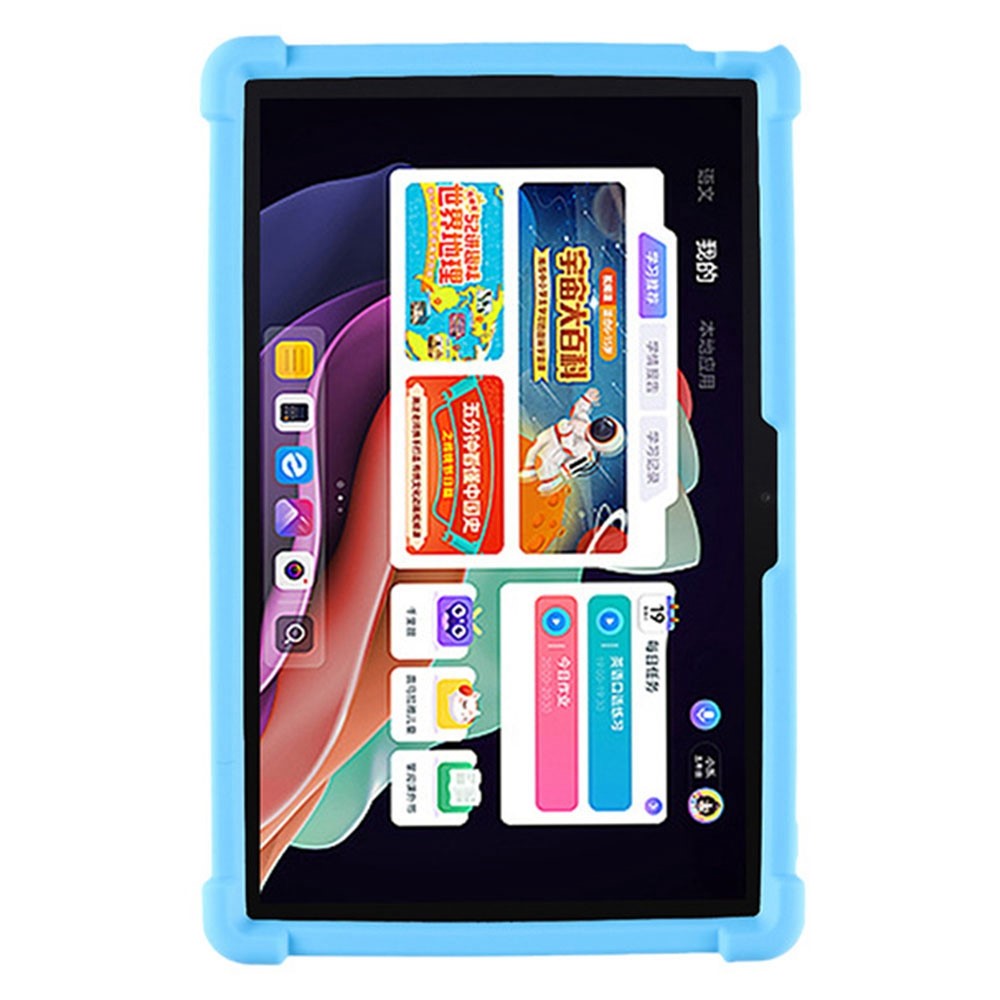 For Lenovo Tab P11 Gen 2 / Tab P11 2022 TB-350 Kickstand Tablet Case Soft Silicone Reinforced Four Corner Shockproof Cover - Sky Blue