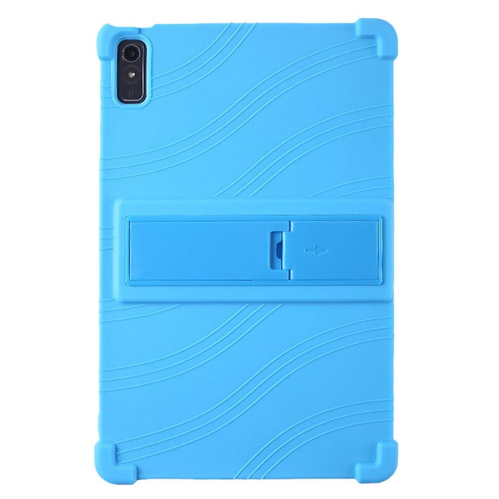 For Lenovo Tab P11 Gen 2 / Tab P11 2022 TB-350 Kickstand Tablet Case Soft Silicone Reinforced Four Corner Shockproof Cover - Sky Blue