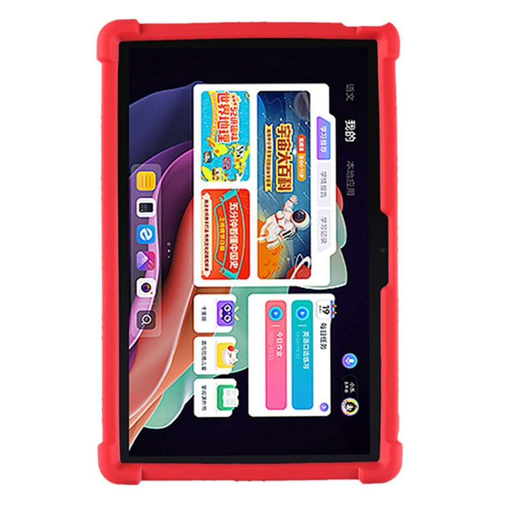 For Lenovo Tab P11 Gen 2 / Tab P11 2022 TB-350 Kickstand Tablet Case Soft Silicone Reinforced Four Corner Shockproof Cover - Red