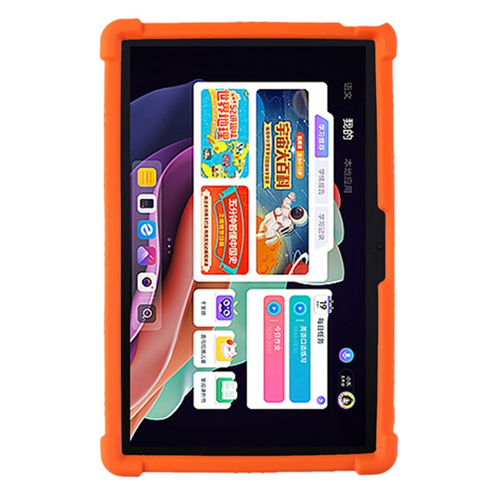 For Lenovo Tab P11 Gen 2 / Tab P11 2022 TB-350 Kickstand Tablet Case Soft Silicone Reinforced Four Corner Shockproof Cover - Orange