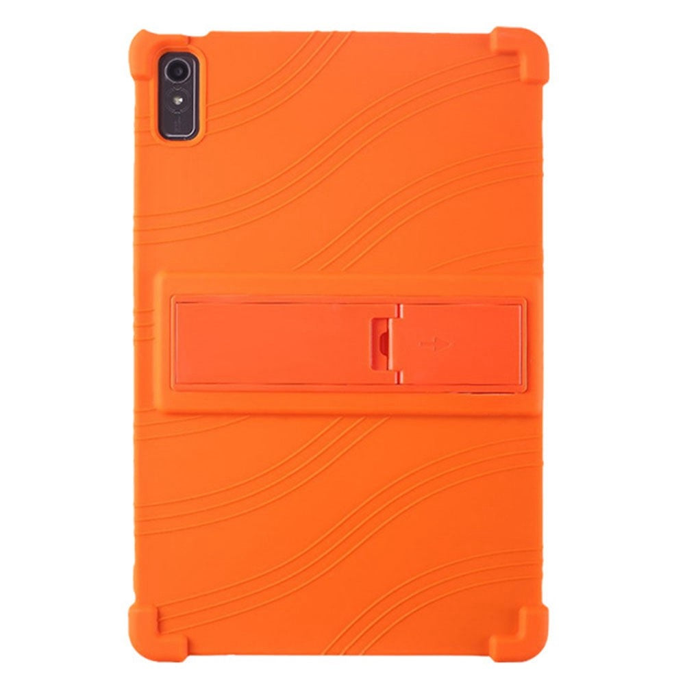 For Lenovo Tab P11 Gen 2 / Tab P11 2022 TB-350 Kickstand Tablet Case Soft Silicone Reinforced Four Corner Shockproof Cover - Orange