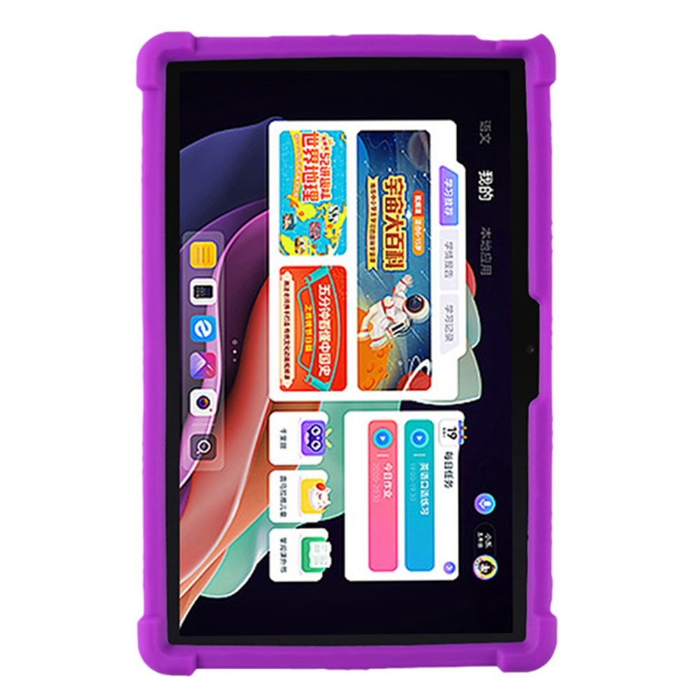 For Lenovo Tab P11 Gen 2 / Tab P11 2022 TB-350 Kickstand Tablet Case Soft Silicone Reinforced Four Corner Shockproof Cover - Purple