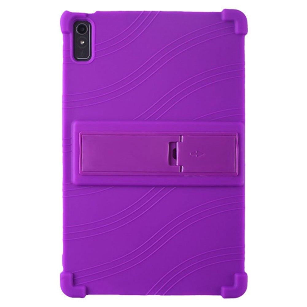 For Lenovo Tab P11 Gen 2 / Tab P11 2022 TB-350 Kickstand Tablet Case Soft Silicone Reinforced Four Corner Shockproof Cover - Purple