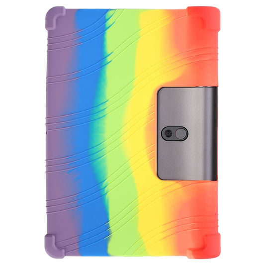 For Lenovo Yoga Tab5 YT-X705F / M 10.1 inch Anti-scratch Soft Silicone Tablet Case Anti-drop Cover with PC Kickstand - Rainbow