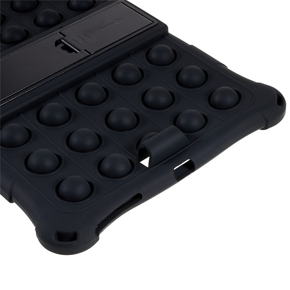 For Lenovo Tab M10 HD Gen 2 TB-X306X Push Fidget Sensory Toy Tablet Case Bubble Pop Shockproof Cover with PC Kickstand - Black