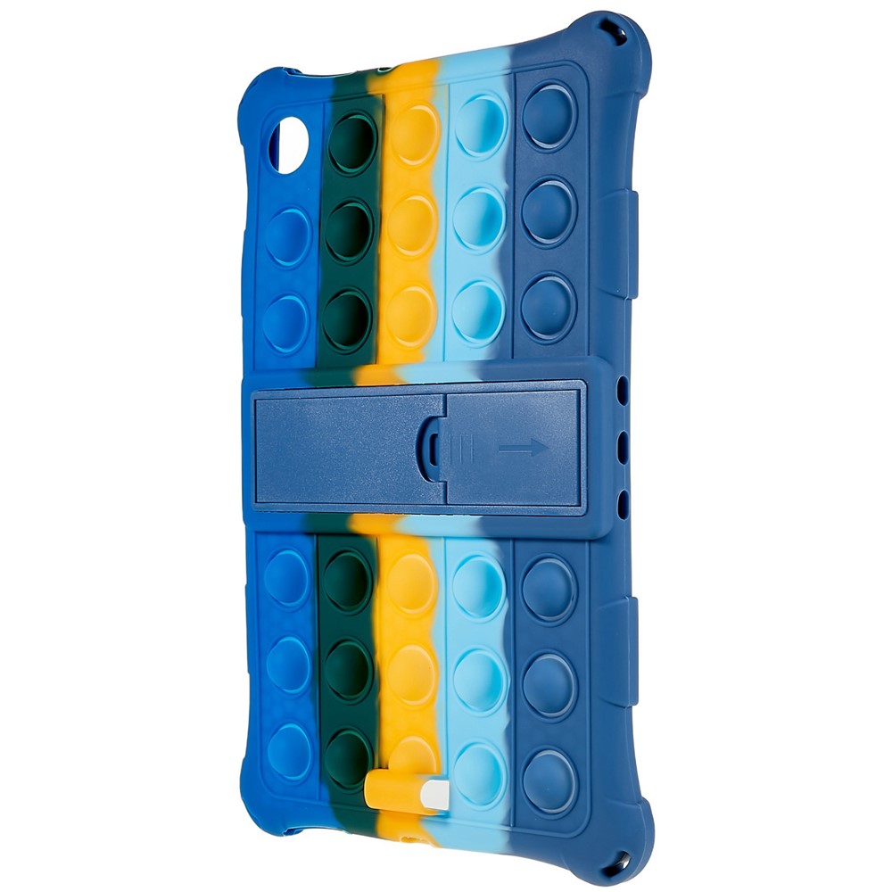 For Lenovo Tab M10 HD Gen 2 TB-X306X Push Fidget Sensory Toy Tablet Case Bubble Pop Shockproof Cover with PC Kickstand - Colorful Dark Blue