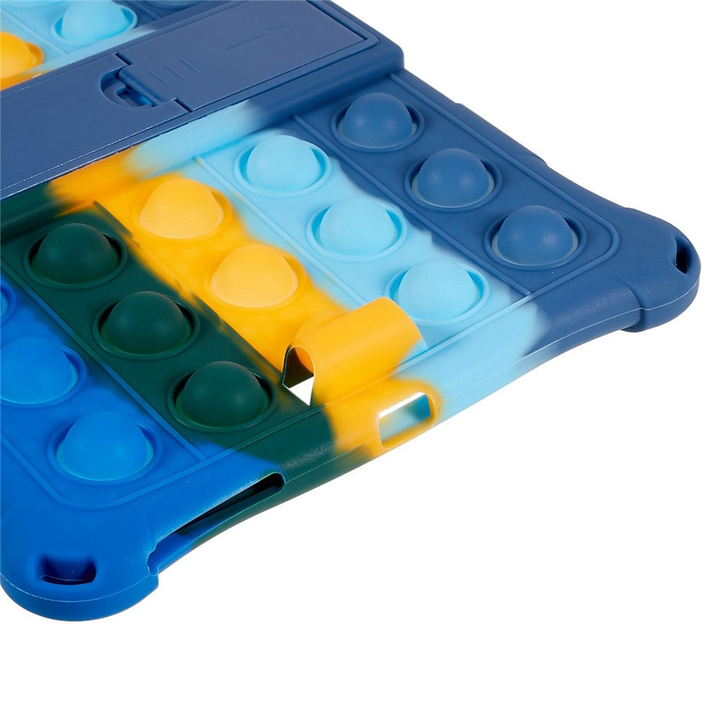 For Lenovo Tab M10 HD Gen 2 TB-X306X Push Fidget Sensory Toy Tablet Case Bubble Pop Shockproof Cover with PC Kickstand - Colorful Dark Blue