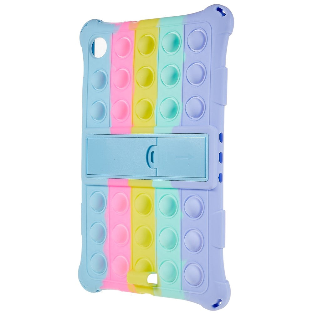 For Lenovo Tab M10 HD Gen 2 TB-X306X Push Fidget Sensory Toy Tablet Case Bubble Pop Shockproof Cover with PC Kickstand - Colorful Baby Blue