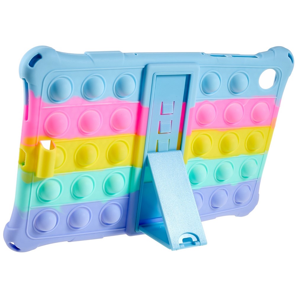 For Lenovo Tab M10 HD Gen 2 TB-X306X Push Fidget Sensory Toy Tablet Case Bubble Pop Shockproof Cover with PC Kickstand - Colorful Baby Blue