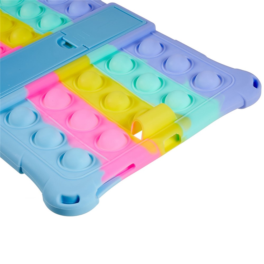 For Lenovo Tab M10 HD Gen 2 TB-X306X Push Fidget Sensory Toy Tablet Case Bubble Pop Shockproof Cover with PC Kickstand - Colorful Baby Blue