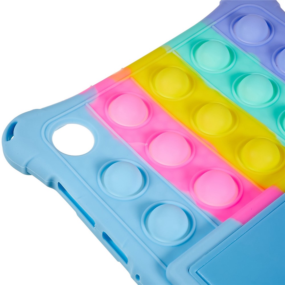 For Lenovo Tab M10 HD Gen 2 TB-X306X Push Fidget Sensory Toy Tablet Case Bubble Pop Shockproof Cover with PC Kickstand - Colorful Baby Blue