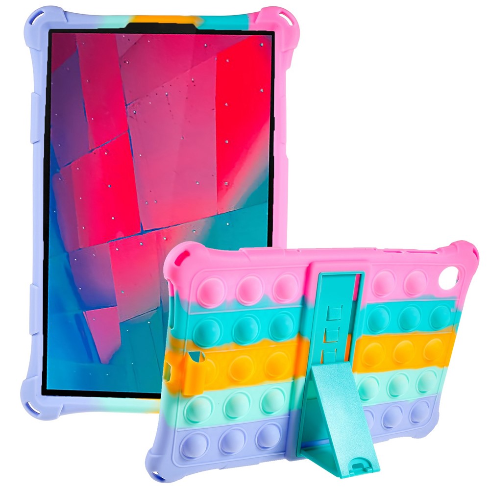 For Lenovo Tab M10 HD Gen 2 TB-X306X Push Fidget Sensory Toy Tablet Case Bubble Pop Shockproof Cover with PC Kickstand - Multi-color
