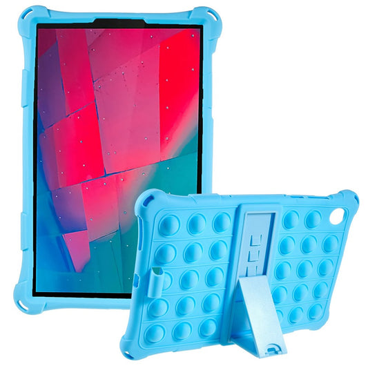 For Lenovo Tab M10 HD Gen 2 TB-X306X Push Fidget Sensory Toy Tablet Case Bubble Pop Shockproof Cover with PC Kickstand - Baby Blue