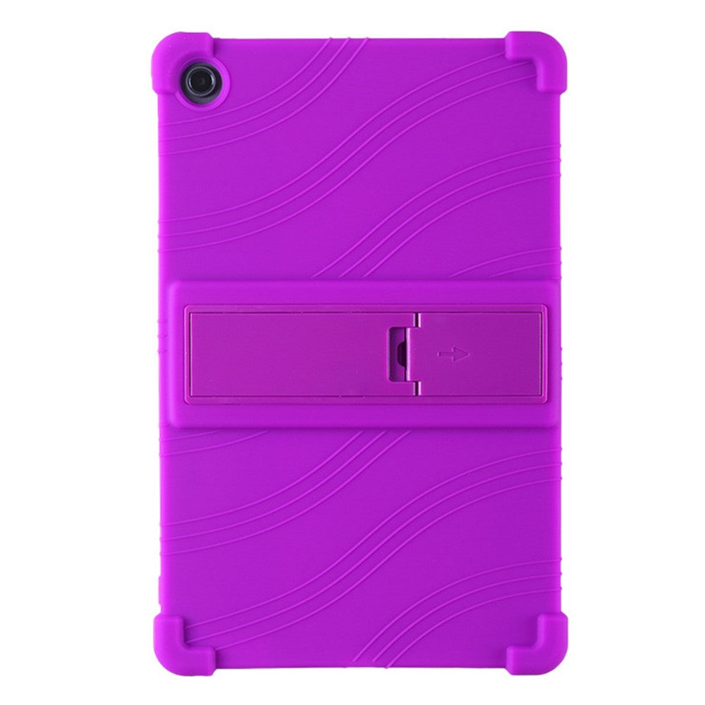 For Lenovo Tab M10 Plus (3rd Gen) / Xiaoxin Pad 2022 10.6 inch 125F / 128 Anti-collision Soft Silicone Tablet Protective Case Cover with Adjustable PC Kickstand - Purple