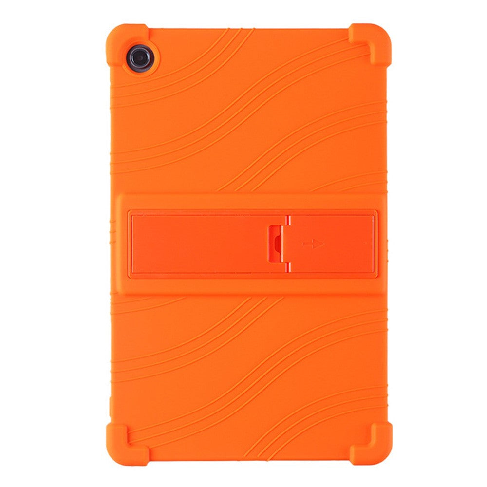 For Lenovo Tab M10 Plus (3rd Gen) / Xiaoxin Pad 2022 10.6 inch 125F / 128 Anti-collision Soft Silicone Tablet Protective Case Cover with Adjustable PC Kickstand - Orange