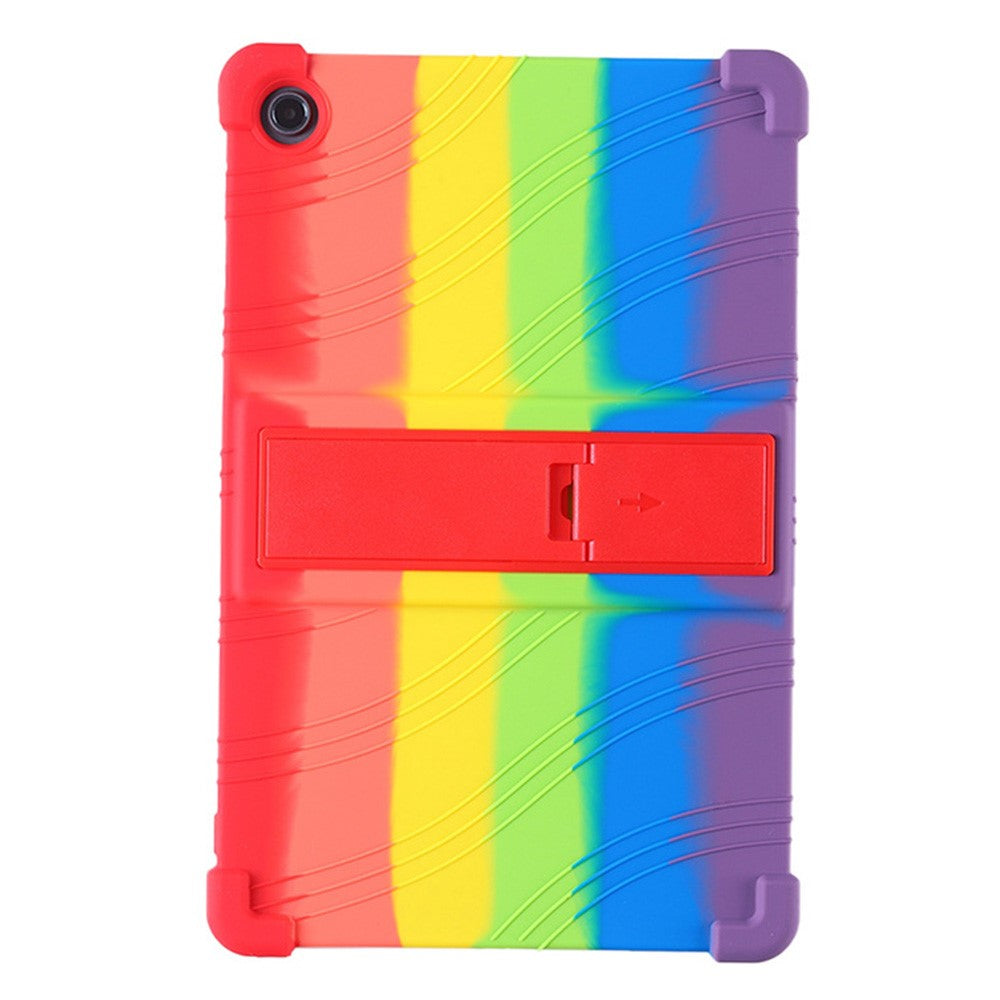 For Lenovo Tab M10 Plus (3rd Gen) / Xiaoxin Pad 2022 10.6 inch 125F / 128 Anti-collision Soft Silicone Tablet Protective Case Cover with Adjustable PC Kickstand - Rainbow