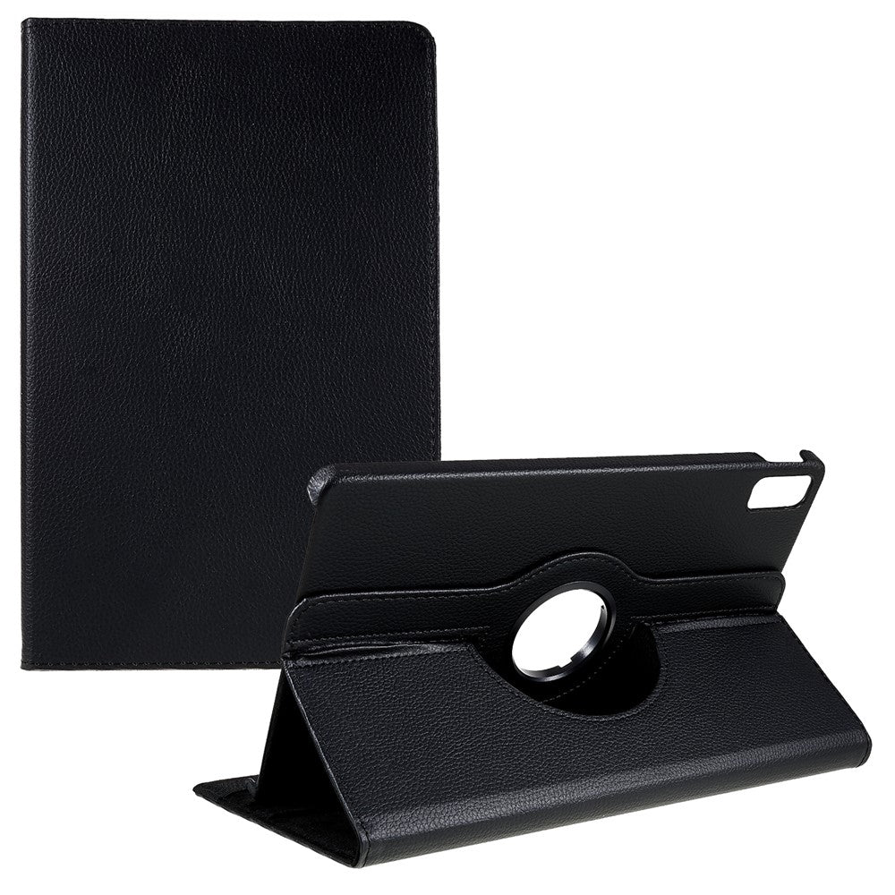 For Lenovo Tab P11 Gen 2 Rotary Tablet Case Stand PU Leather Drop-Proof Tablet Cover with Elastic Band - Black