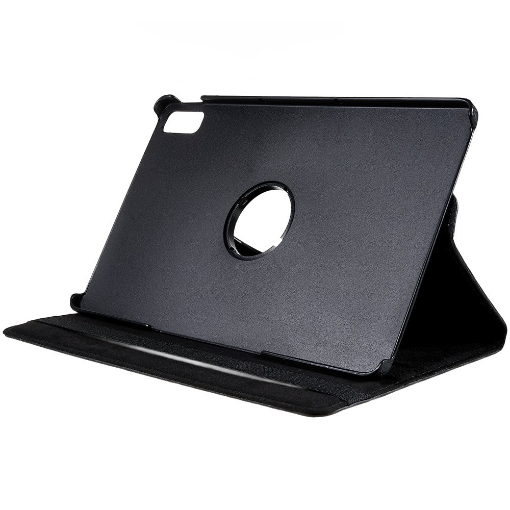 For Lenovo Tab P11 Gen 2 Rotary Tablet Case Stand PU Leather Drop-Proof Tablet Cover with Elastic Band - Black