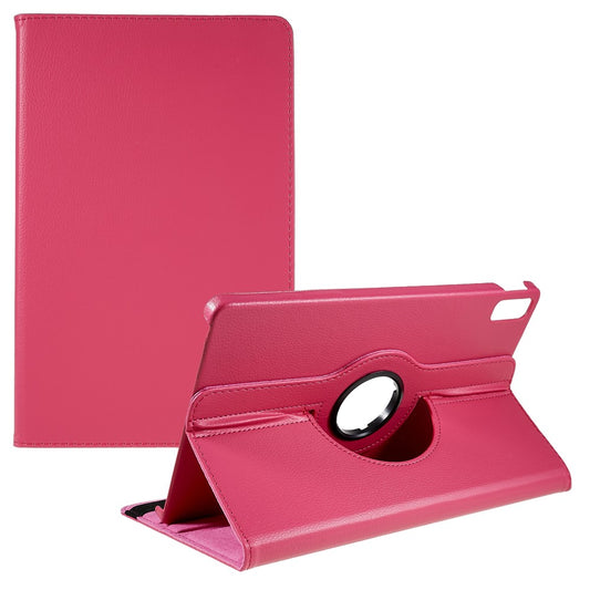 For Lenovo Tab P11 Gen 2 Rotary Tablet Case Stand PU Leather Drop-Proof Tablet Cover with Elastic Band - Rose
