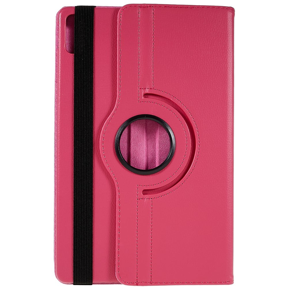 For Lenovo Tab P11 Gen 2 Rotary Tablet Case Stand PU Leather Drop-Proof Tablet Cover with Elastic Band - Rose
