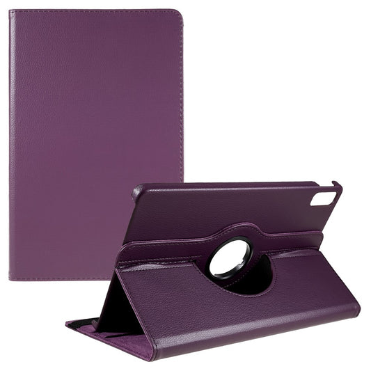 For Lenovo Tab P11 Gen 2 Rotary Tablet Case Stand PU Leather Drop-Proof Tablet Cover with Elastic Band - Purple