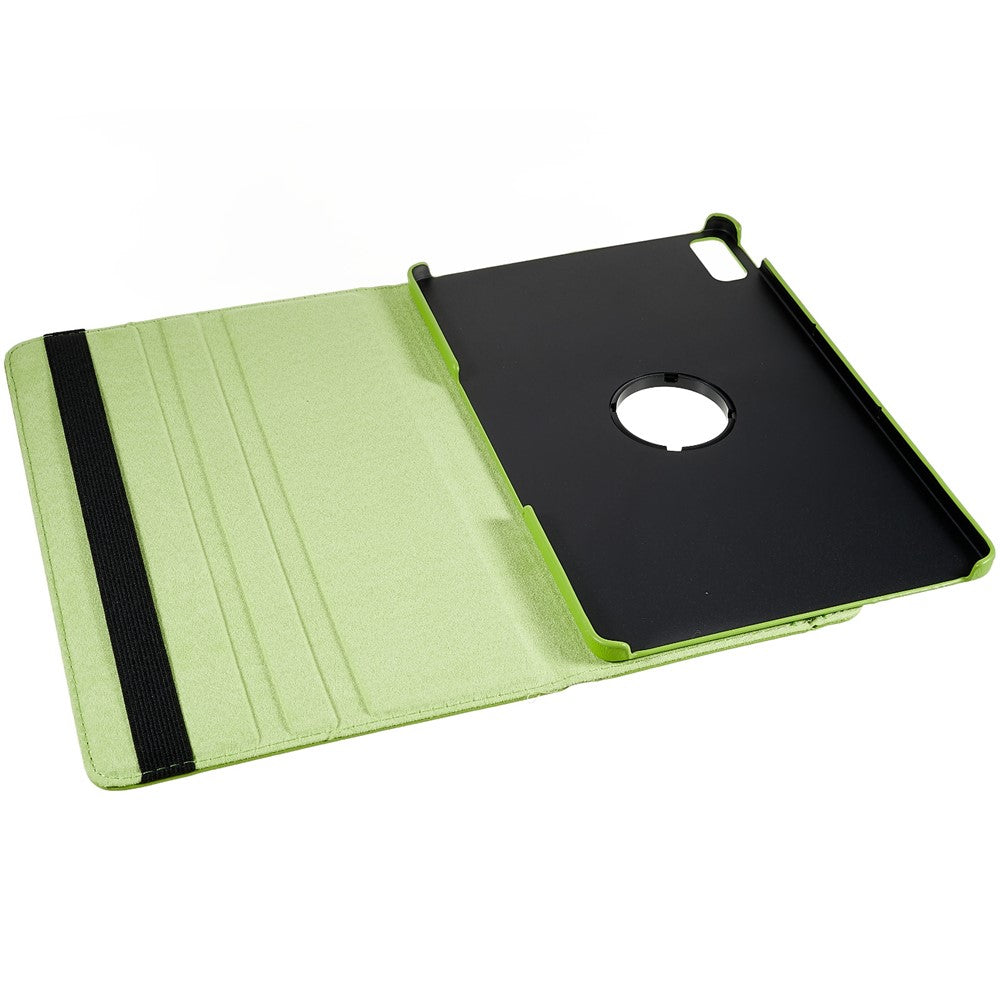 For Lenovo Tab P11 Gen 2 Rotary Tablet Case Stand PU Leather Drop-Proof Tablet Cover with Elastic Band - Green