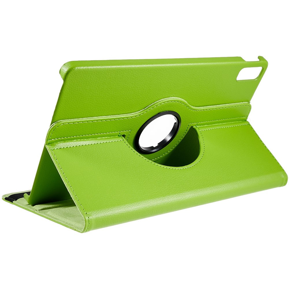 For Lenovo Tab P11 Gen 2 Rotary Tablet Case Stand PU Leather Drop-Proof Tablet Cover with Elastic Band - Green