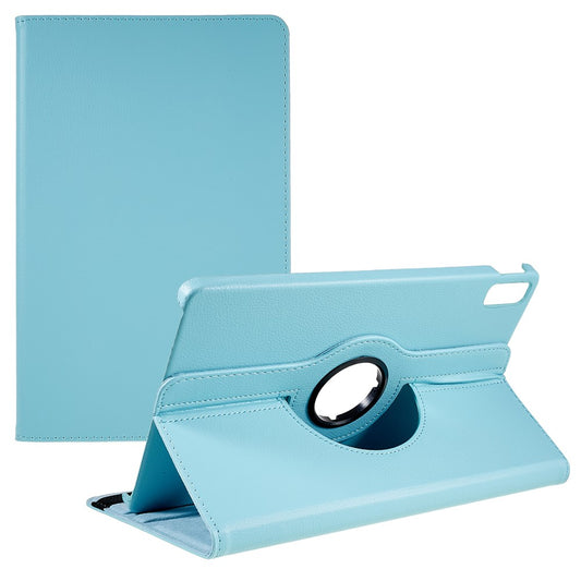 For Lenovo Tab P11 Gen 2 Rotary Tablet Case Stand PU Leather Drop-Proof Tablet Cover with Elastic Band - Baby Blue