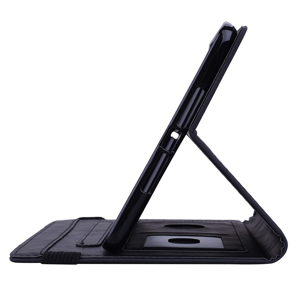 For Lenovo Pad Pro 2022 / Tab P11 Pro Gen 2 Imprinted Flower Pattern Tablet Case PU Leather Stand Card Slot Cover with Elastic Band and Pen Loop - Black