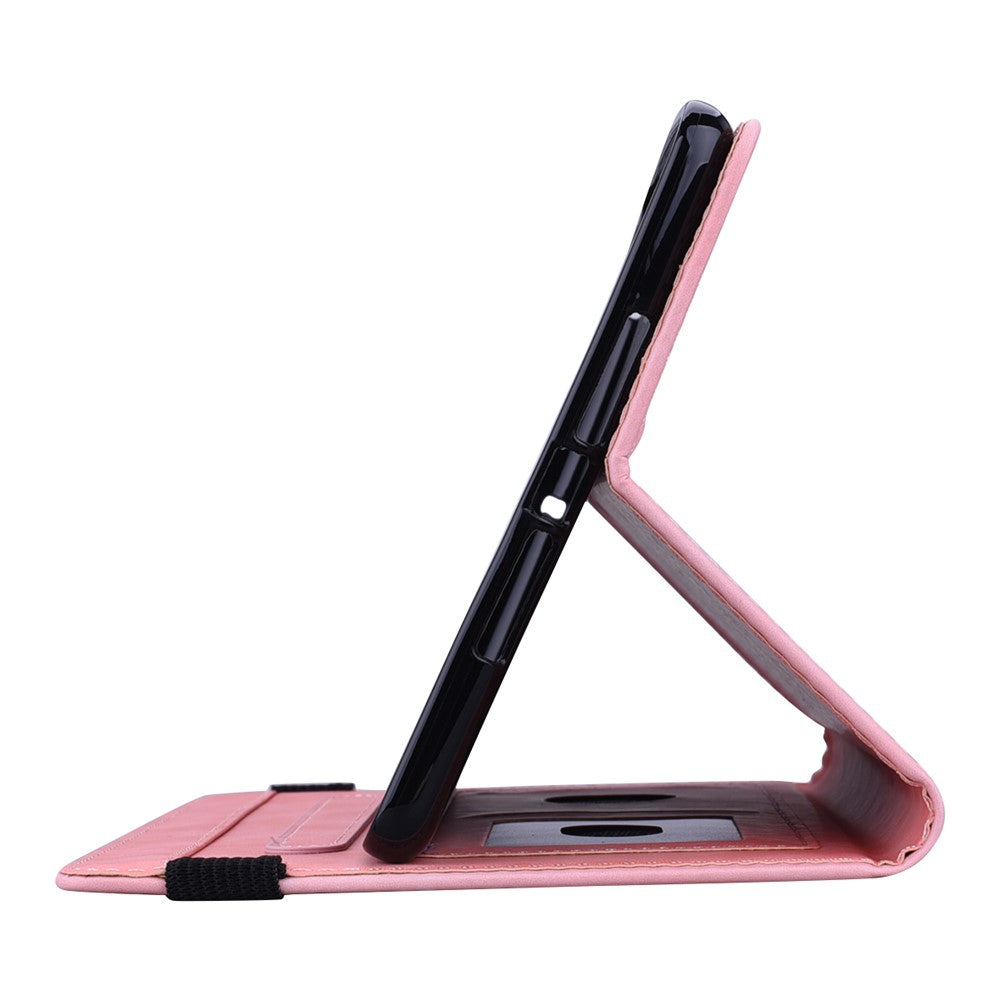 For Lenovo Pad Pro 2022 / Tab P11 Pro Gen 2 Imprinted Flower Pattern Tablet Case PU Leather Stand Card Slot Cover with Elastic Band and Pen Loop - Pink