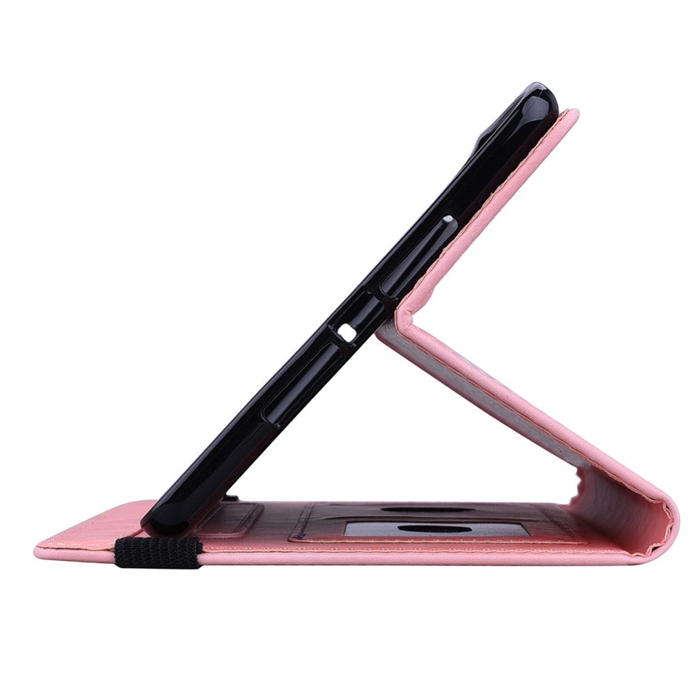 For Lenovo Pad Pro 2022 / Tab P11 Pro Gen 2 Imprinted Flower Pattern Tablet Case PU Leather Stand Card Slot Cover with Elastic Band and Pen Loop - Pink