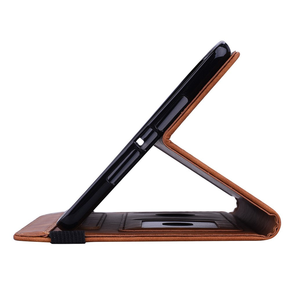 For Lenovo Pad Pro 2022 / Tab P11 Pro Gen 2 Imprinted Flower Pattern Tablet Case PU Leather Stand Card Slot Cover with Elastic Band and Pen Loop - Brown