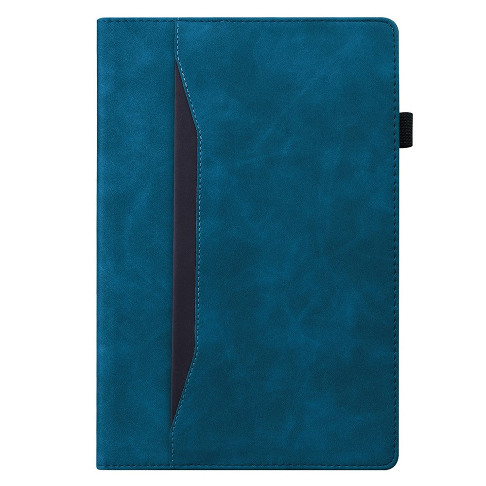For Lenovo Pad Pro 2022 / Tab P11 Pro Gen 2 Viewing Stand Business Folio Tablet Cover PU Leather Wallet Elastic Band Protective Case with Pencil Holder - Blue