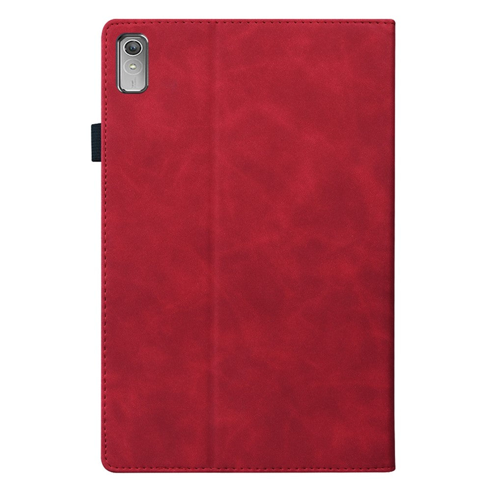 For Lenovo Pad Pro 2022 / Tab P11 Pro Gen 2 Viewing Stand Business Folio Tablet Cover PU Leather Wallet Elastic Band Protective Case with Pencil Holder - Red