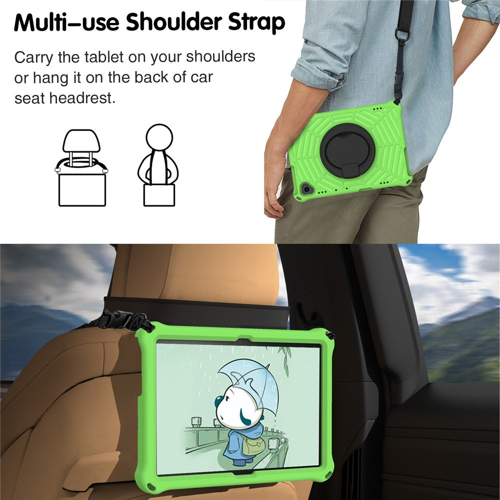 For Lenovo Tab M10 TB-X505F / TB-X605F (10.1") / M10 FHD REL TB-X605FC / TB-X605LC (10.1") /  Tab P10 TB-X705F (10.1") Shockproof Spider Web Texture Tablet Cover Kickstand Tablet Case - Green