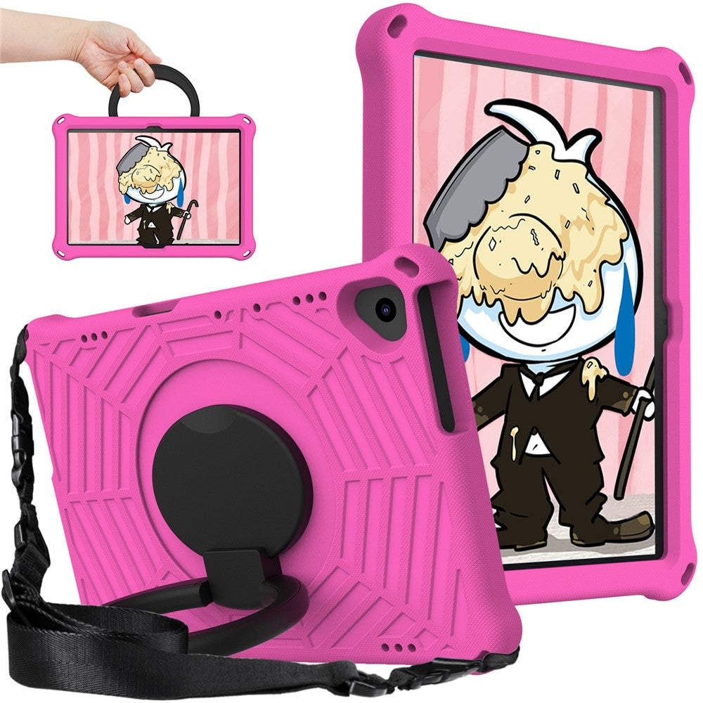 For Lenovo Tab M10 TB-X505F / TB-X605F (10.1") / M10 FHD REL TB-X605FC / TB-X605LC (10.1") /  Tab P10 TB-X705F (10.1") Shockproof Spider Web Texture Tablet Cover Kickstand Tablet Case - Rose