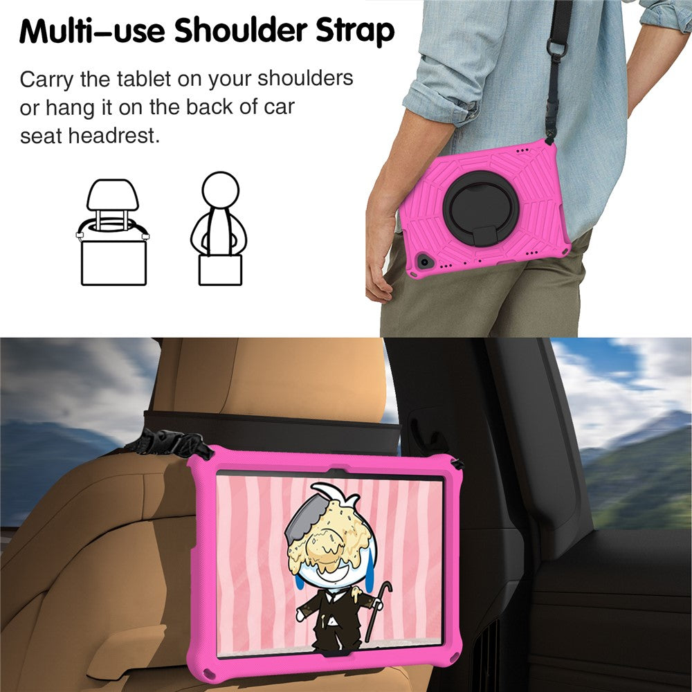 For Lenovo Tab M10 TB-X505F / TB-X605F (10.1") / M10 FHD REL TB-X605FC / TB-X605LC (10.1") /  Tab P10 TB-X705F (10.1") Shockproof Spider Web Texture Tablet Cover Kickstand Tablet Case - Rose