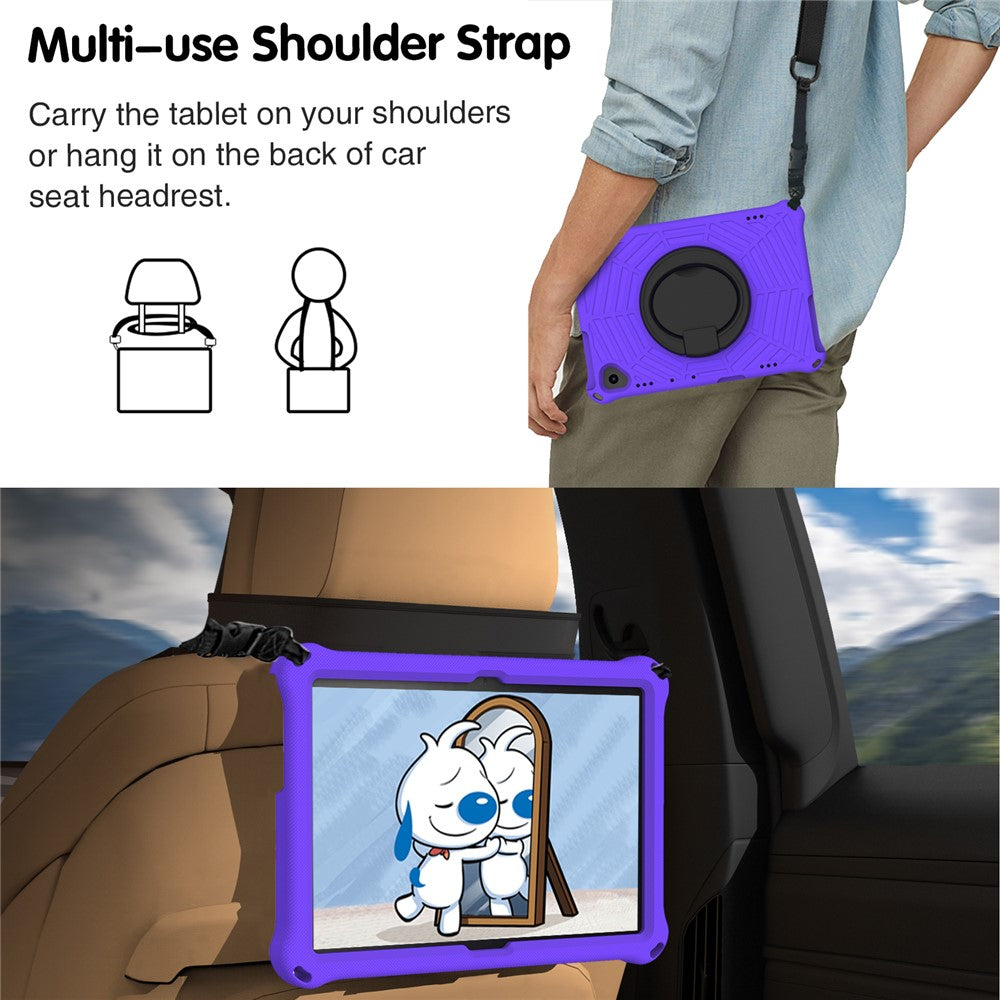 For Lenovo Tab M10 TB-X505F / TB-X605F (10.1") / M10 FHD REL TB-X605FC / TB-X605LC (10.1") /  Tab P10 TB-X705F (10.1") Shockproof Spider Web Texture Tablet Cover Kickstand Tablet Case - Purple