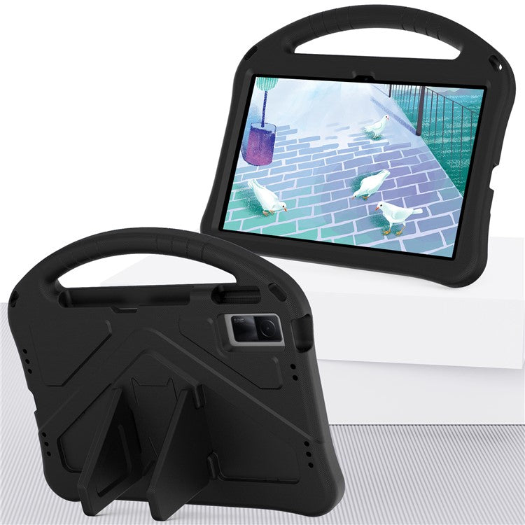 For Xiaomi Redmi Pad / Oppo Pad / Huawei MatePad 10.4 (2020) / (2022) / Honor V6 Tablet Case Portable Handle Foldable Kickstand Shockproof EVA Protective Cover - Black