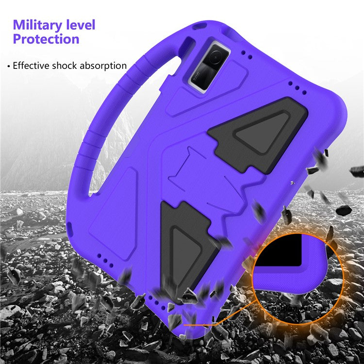 For Xiaomi Redmi Pad / Oppo Pad / Huawei MatePad 10.4 (2020) / (2022) / Honor V6 Tablet Case Portable Handle Foldable Kickstand Shockproof EVA Protective Cover - Purple