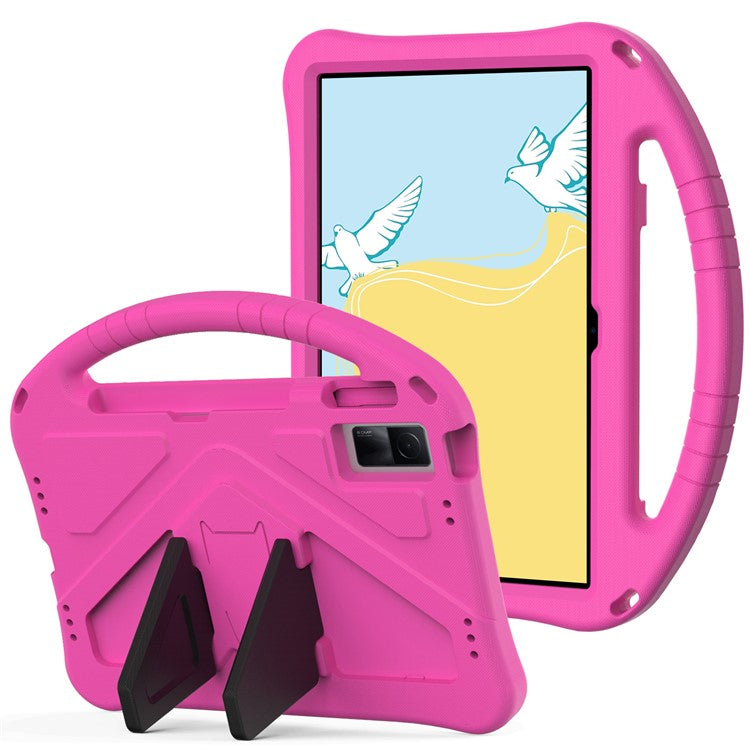 For Xiaomi Redmi Pad / Oppo Pad / Huawei MatePad 10.4 (2020) / (2022) / Honor V6 Tablet Case Portable Handle Foldable Kickstand Shockproof EVA Protective Cover - Rose