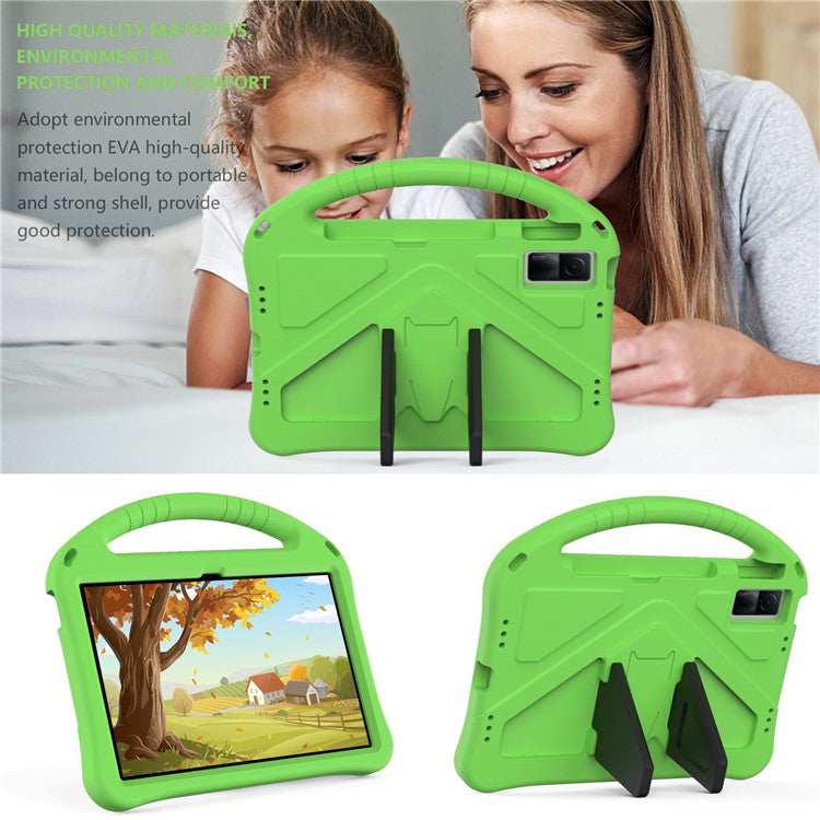 For Xiaomi Redmi Pad / Oppo Pad / Huawei MatePad 10.4 (2020) / (2022) / Honor V6 Tablet Case Portable Handle Foldable Kickstand Shockproof EVA Protective Cover - Green