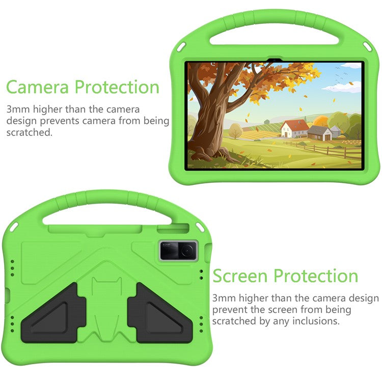 For Xiaomi Redmi Pad / Oppo Pad / Huawei MatePad 10.4 (2020) / (2022) / Honor V6 Tablet Case Portable Handle Foldable Kickstand Shockproof EVA Protective Cover - Green