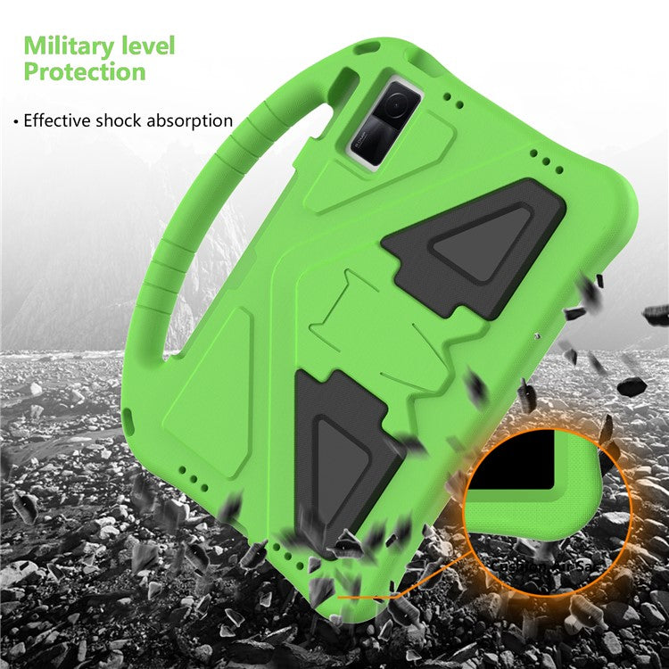For Xiaomi Redmi Pad / Oppo Pad / Huawei MatePad 10.4 (2020) / (2022) / Honor V6 Tablet Case Portable Handle Foldable Kickstand Shockproof EVA Protective Cover - Green