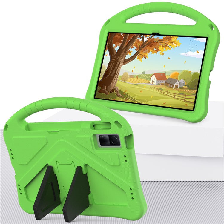 For Xiaomi Redmi Pad / Oppo Pad / Huawei MatePad 10.4 (2020) / (2022) / Honor V6 Tablet Case Portable Handle Foldable Kickstand Shockproof EVA Protective Cover - Green