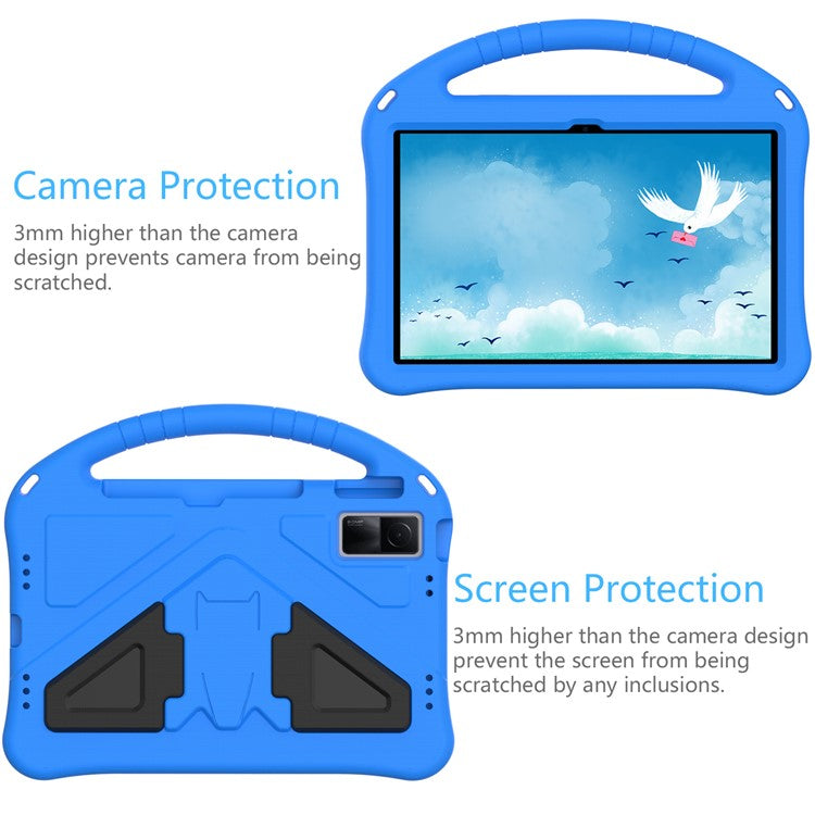For Xiaomi Redmi Pad / Oppo Pad / Huawei MatePad 10.4 (2020) / (2022) / Honor V6 Tablet Case Portable Handle Foldable Kickstand Shockproof EVA Protective Cover - Blue