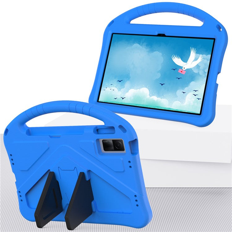 For Xiaomi Redmi Pad / Oppo Pad / Huawei MatePad 10.4 (2020) / (2022) / Honor V6 Tablet Case Portable Handle Foldable Kickstand Shockproof EVA Protective Cover - Blue