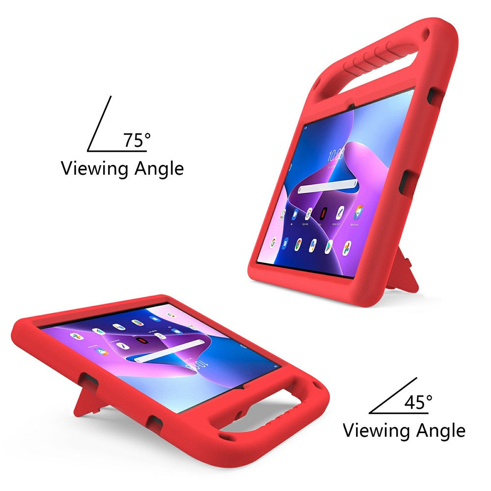 For Lenovo Tab M10 Plus (3rd Gen) / Xiaoxin Pad 2022 10.6 inch Anti-fall EVA Tablet Case Kickstand Hand Grip Scratch-resistant Portable Tablet Cover - Red